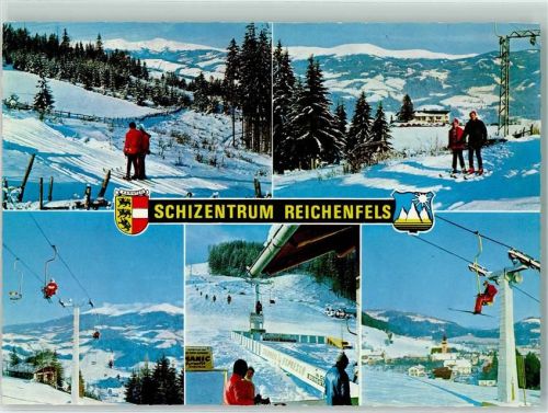 Reichenfels Skizentrum Schlepplift Sessellift Winter Skifahrer