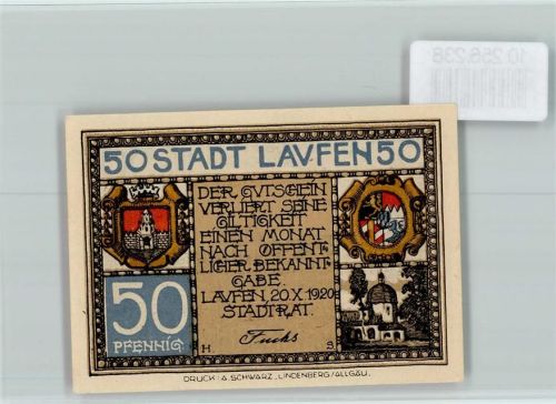 Laufen Notgeld Stadtwappen Kaplle