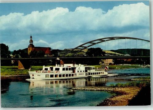Beverungen Rückseite mit Abschürfungen bzw Kleberesten Dampfschiff Stadt Hameln Brücke