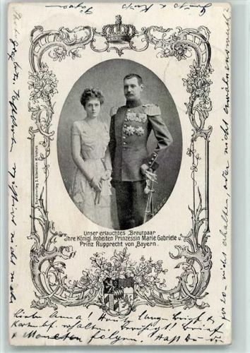 1900 Brautpaar Prinzessin Marie Gabriele und Prinz Rupprecht , Wappen