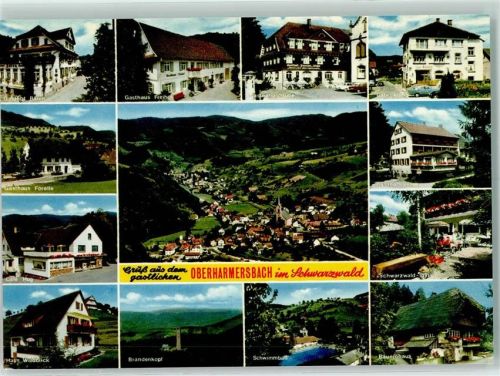 Oberharmersbach Rückseite mit Abschürfungen bzw Kleberesten Brandenkopf Bauernhaus Schwimmbad