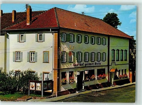 Lauda Gasthaus Goldener Stern Rückseite mit Abschürfungen bzw Kleberesten