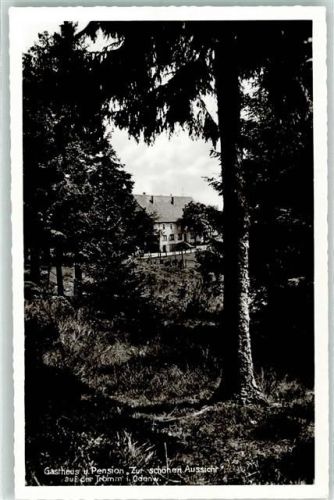 Tromm Gasthaus Pension Zur schönen Aussicht auf der Tromm Rückseite mit Abschürfungen bzw Kleberesten