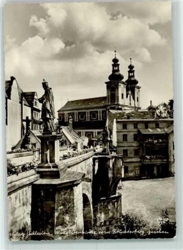 Glatz Minoritenkirche vom Brücktorberg gesehen