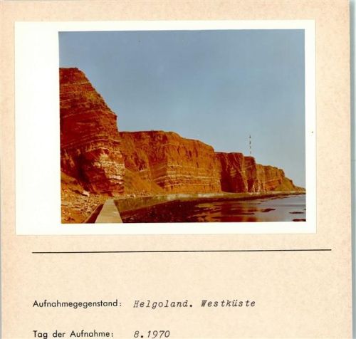 Helgoland Westküste Foto montiert auf Karton