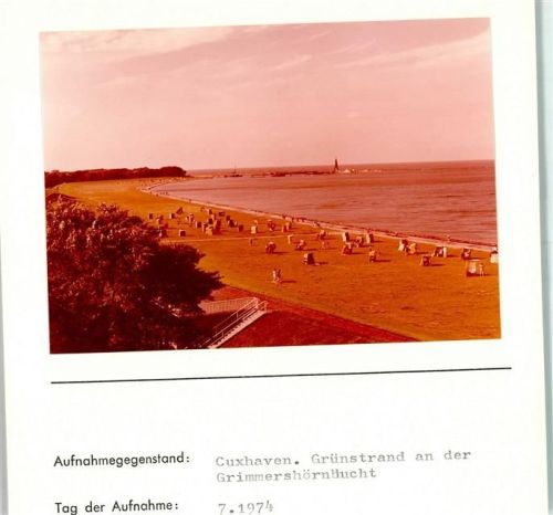 Cuxhaven Grünstrand an der Grimmershörnbucht Foto montiert auf Karton