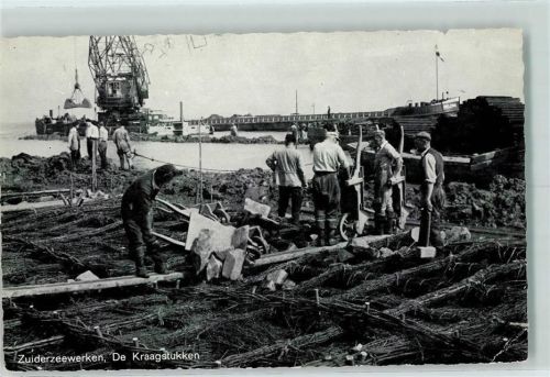 Harderwijk 1956 Zuiderzeewerken, de Kraagstukken - Staudamm