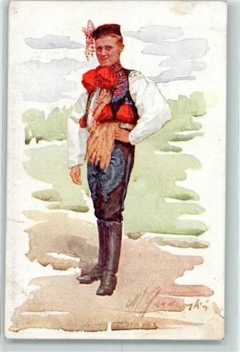 Mann in Tracht sign. Gardavska, M.