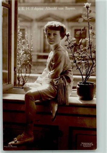 Verlag Hein Nr. 77 Erbprinz Albrecht Foto AK Adel Bayern Gebrauchsspuren