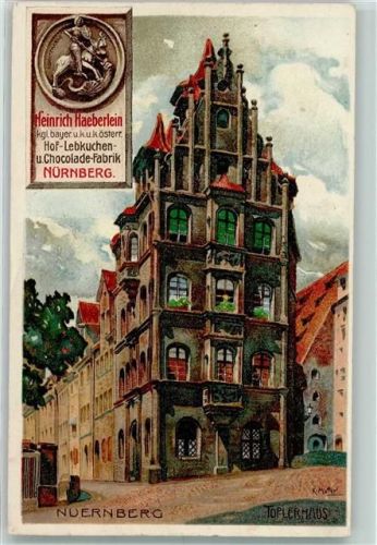 Nürnberg 1914 Toplerhaus Werbung Haeberlein Lebkuchen