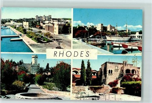 Rhodos 1960 Castell, Hafen AK