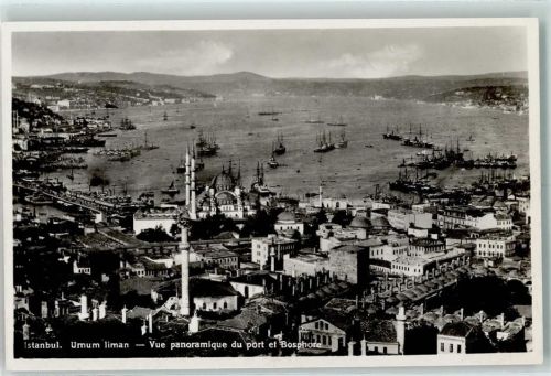 Konstantinopel 1930 Panorama und Hafen AK