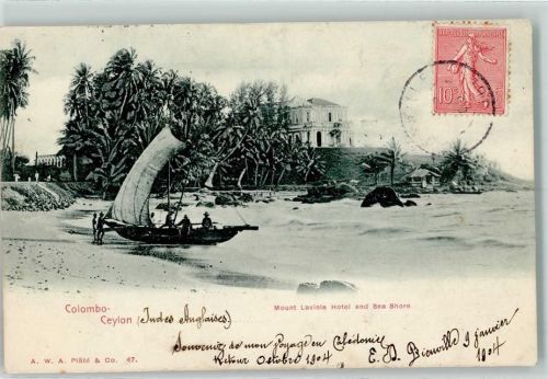 Colombo 1905 Mount Lavinia Hotel and Sea Shore AK