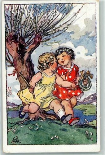 Vesele Velikonove Ostern Kind AK Fischerova-Kvechova, M. 1940