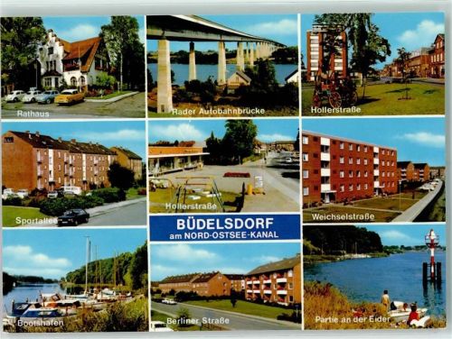 Büdelsdorf Rathaus Rader Autobahnbrücke Hollerstraße Sportallee Weichselstraße Bootshafen Berliner Straße Partie an der Eider