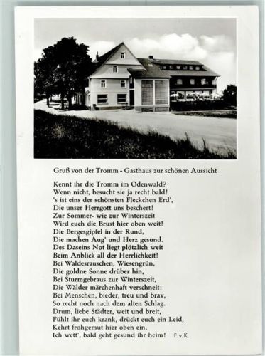 Grasellenbach Gasthaus Zur Schönen Aussicht Gruß von der Tromm