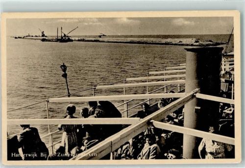 Harderwijk 1955 Blick vom Schiff auf die Zuiderzeerwerken