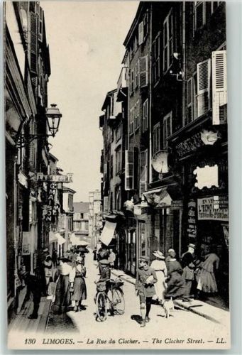 87000 Limoges 1923 - La Rue du Clocher AK