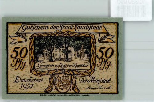Bad Lauchstädt 50 Pfennig Notgeld Gellert und Glein