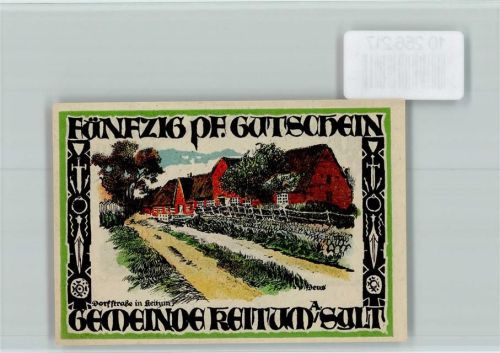 Keitum Notgeld Dorfstraße Bauerngehöft