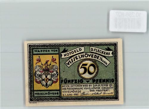 27374 W2722 Visselhövede - Notgeld 50 Pfennig Kirche mit Glockenturm