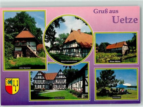 Uetze Rückseite mit Abschürfungen bzw Kleberesten Irensee alter Speicher Junkernhof Eltzer Mühle