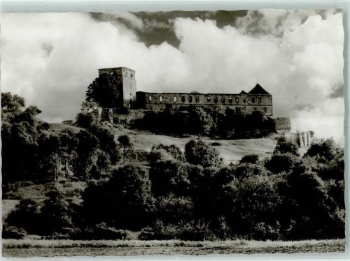 Giechburg Rückseite mit Abschürfungen bzw Kleberesten