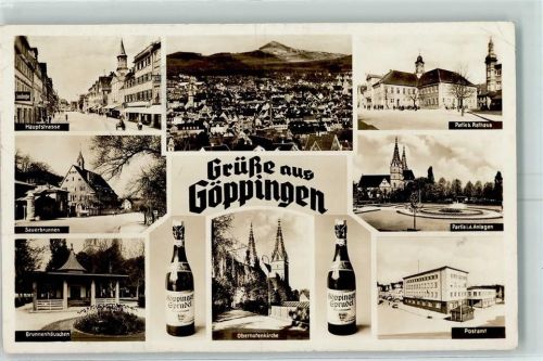 Göppingen Hauptstrasse Sauerbrunnen Oberhofenkirche Postamt Rathaus