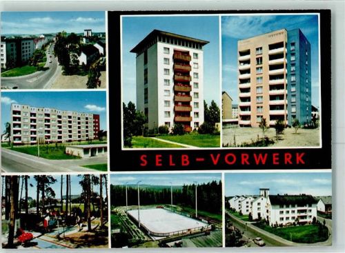 Selb Rückseite Minigolf Abschürfungen bzw Kleberesten Stadion Hochhaus min