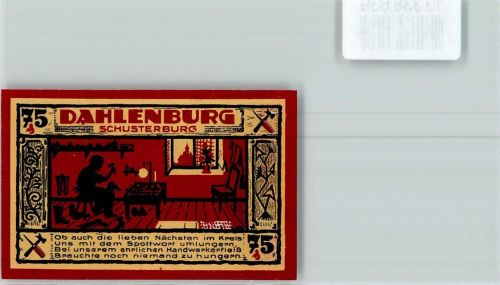 Dahlenburg 75 Pfennig Notgeld Schusterei