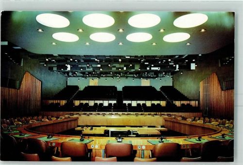 New York City UNO Economic ans Council Chamber Politik AK