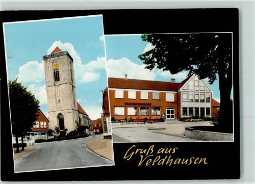 Veldhausen Rückseite mit Abschürfungen und Kleberesten Kirche Kreissparkasse
