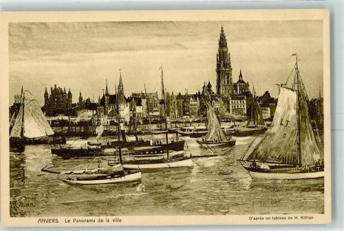 Antwerpen Hafen Kirche sign. H. Killian