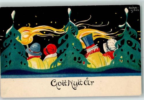 Stockholm 1934 Guten Neues Jahr sign. Adina Sand