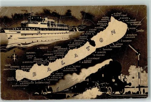 Siofok 1959 Motorschiff Eisenbahn Balaton