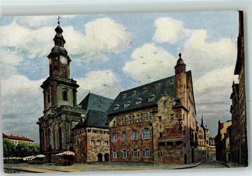Worms Wiedemanns Künstlerkarte Wiro Serie Worms Nr. 3510 Cornelianum Dreifaltigkeitskirche Marktplatz sign