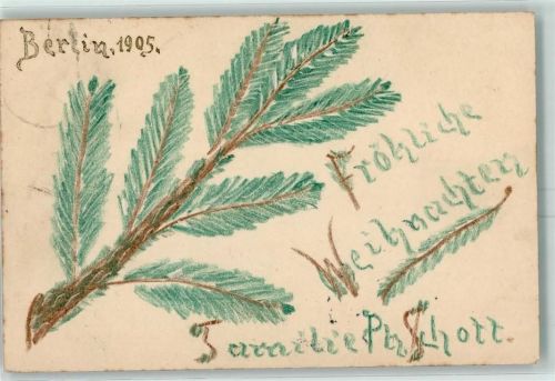 1905 handgemalt Weihnachten AK