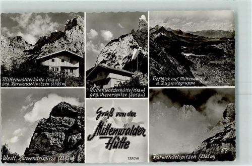 Mittenwalder Hütte Karwendelspitzen Viererspitze Zugspitzgruppe