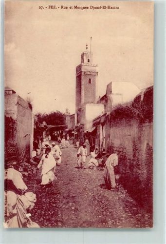 Fes 1919 Rue et Moschee Djama-El-Hamra AK