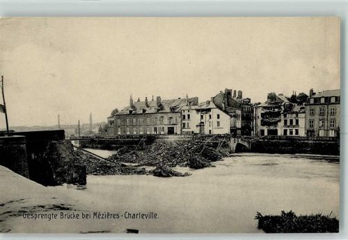 Charleville-Mezieres WK I gesprengte Brücke
