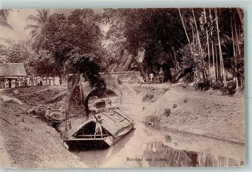 Calcutta 1913 Kanal Riviere des Indes Ort lt. Stempel Vitrey