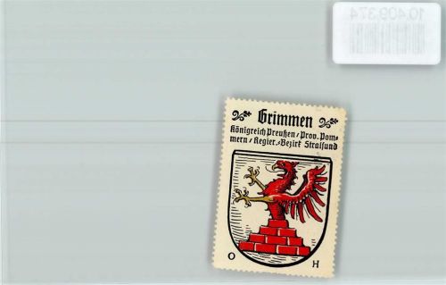 Grimmen Vignette Wappen Kaffee Hag ca 1920-1940