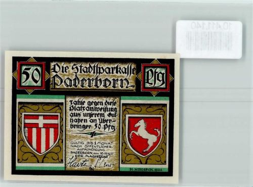 Paderborn Notgeld Mönch u. Ritter