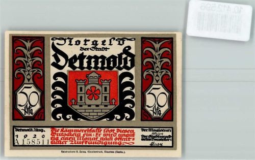 Detmold Notgeld Scherenschitt