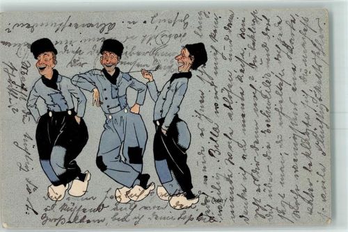 1910 sign. Leo Cheney Holland Tracht Holzschuhe Verlag Dondorf 220 A