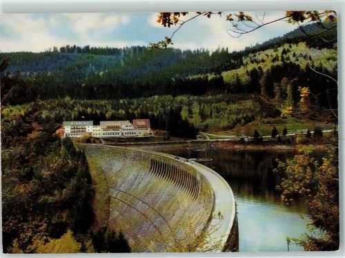 Schwarzenbachtalsperre Schwarzenbachhotel Staumauer