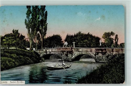 Lauda 1918 Tauber Ruderboot Tauberbrücke Kreuz