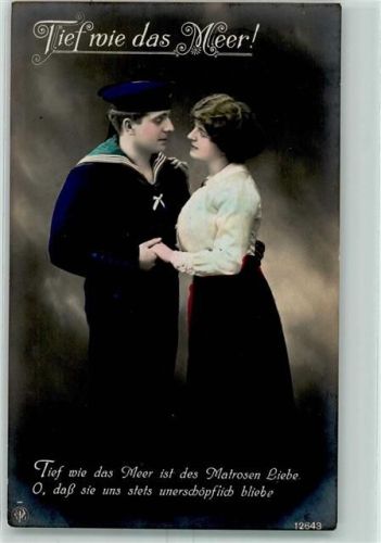 NPG Serie 12643 Tief wie das Meer + Marineschiffspoststempel S.M.S. Ostfriesland
