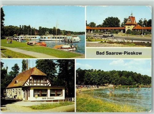 Bad Saarow Anlegestelle der Weißen Flotte Schwanenwiese Bahnhof Gasthaus Pechhütte Neptunbad