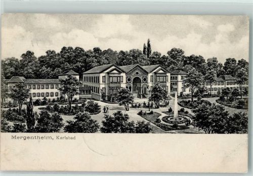 97909 W6985 Stadtprozelten 1907 - Karlsbad Parkanlage Springbrunnen